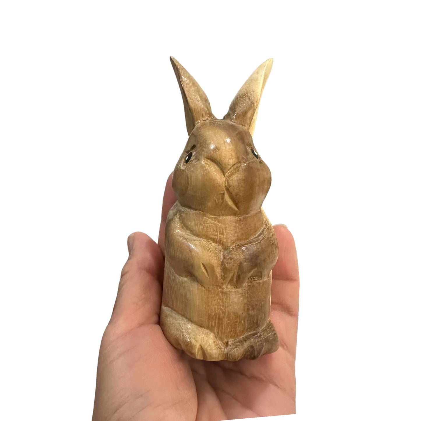 Wooden Standing Bunny Figurine Decoration