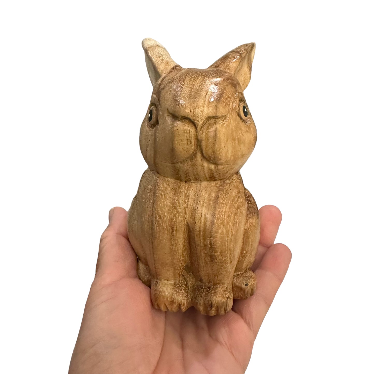 Wooden Sitting Bunny Figurine Decoration