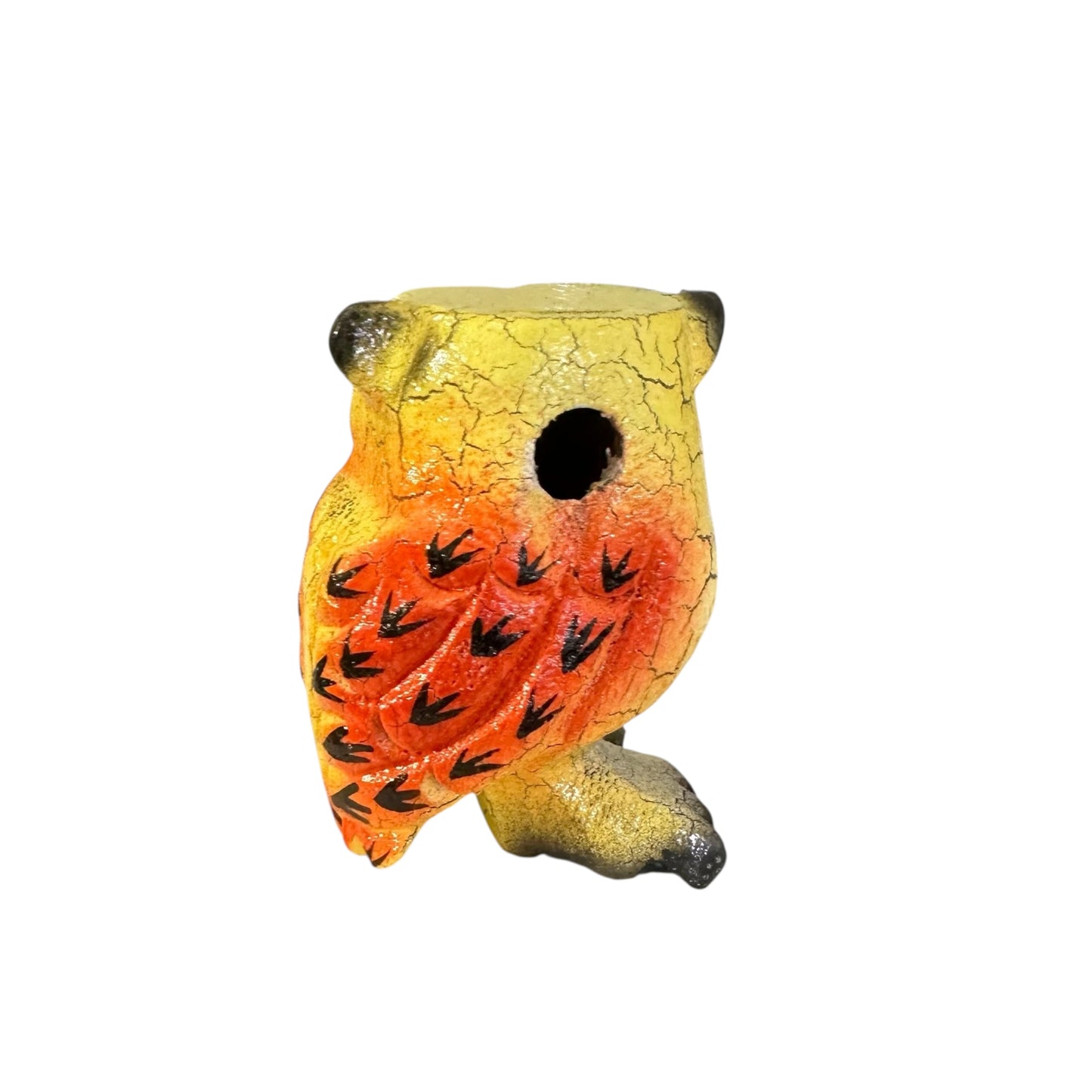 2" Yellow Bay Wooden Musical Whistle Owl  Instrument