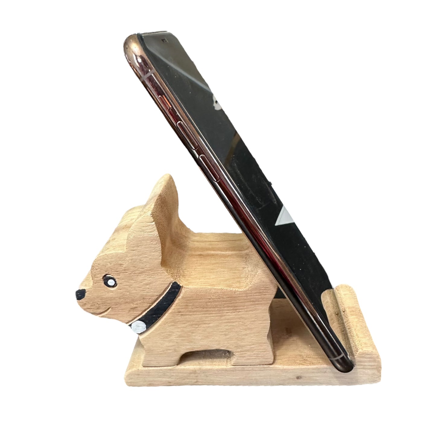 Wooden Chihuahua Phone Holder