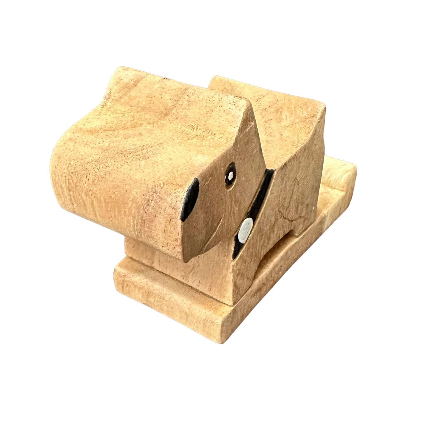 Wooden Dog Terrier Cellphone Holder