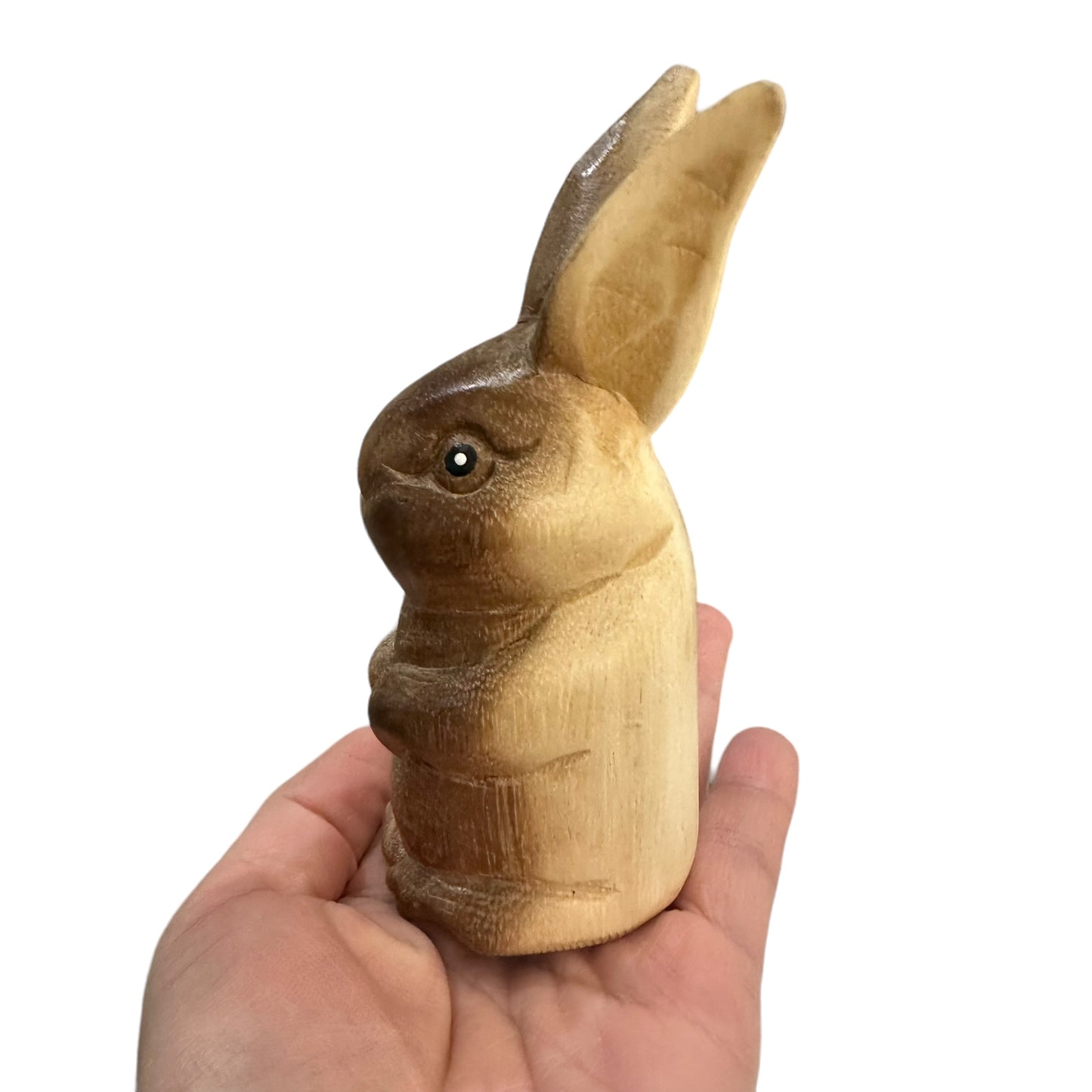 Wooden Standing Bunny Figurine Decoration