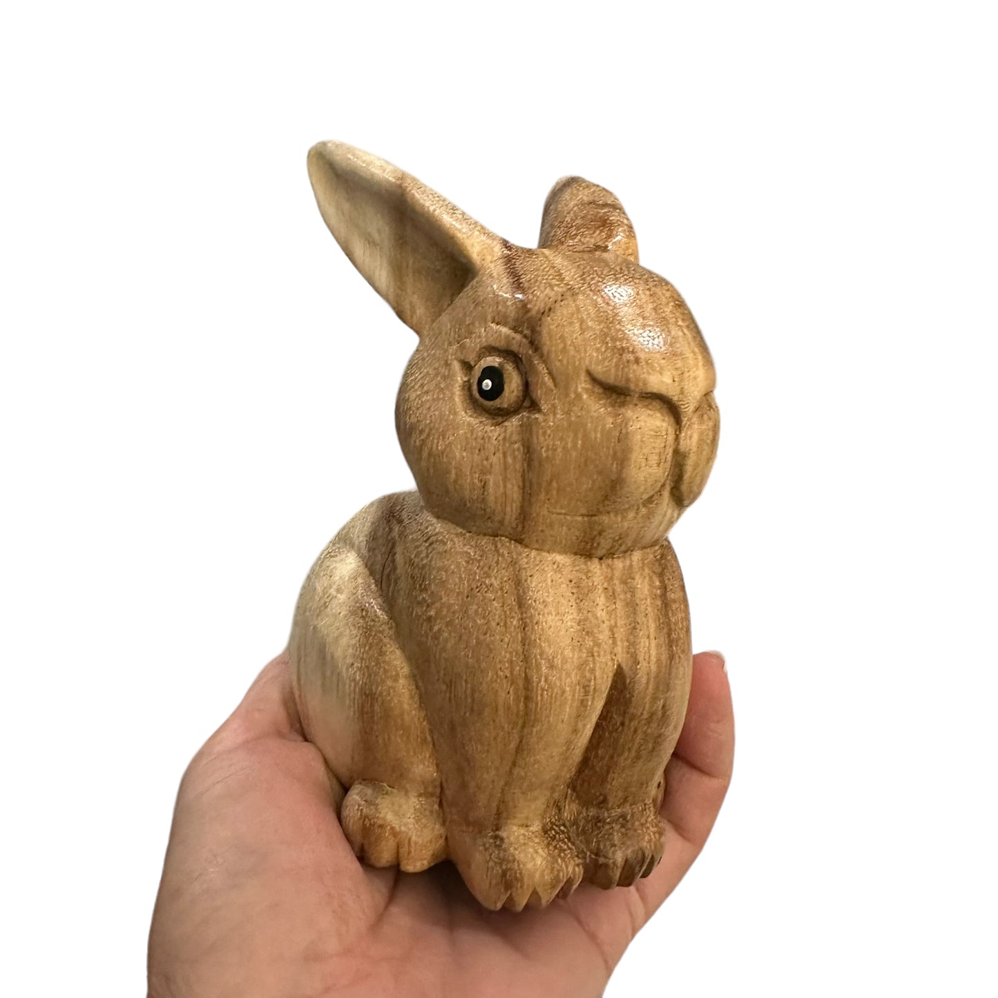 Wooden Sitting Bunny Figurine Decoration