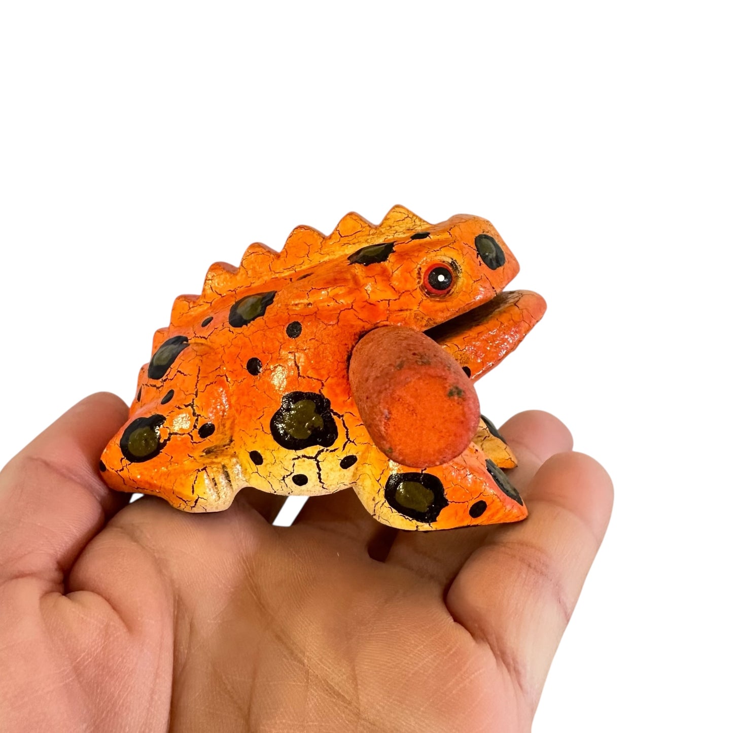 2" Extra Small Orangy Frog Musical Frog Percussion Instrument