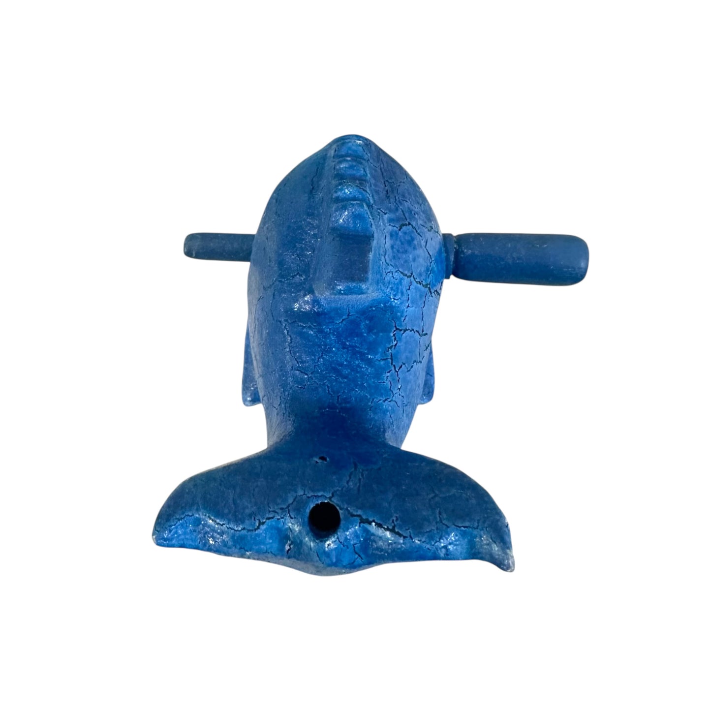 Dark Blue Wooden Musical Whistle Dolphin Percussion Instrument