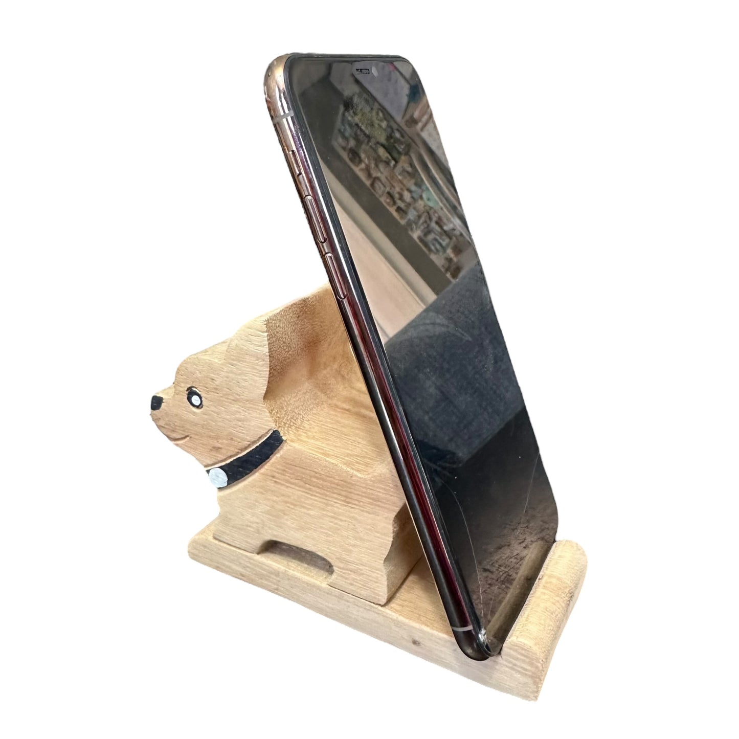 Wooden Chihuahua Phone Holder