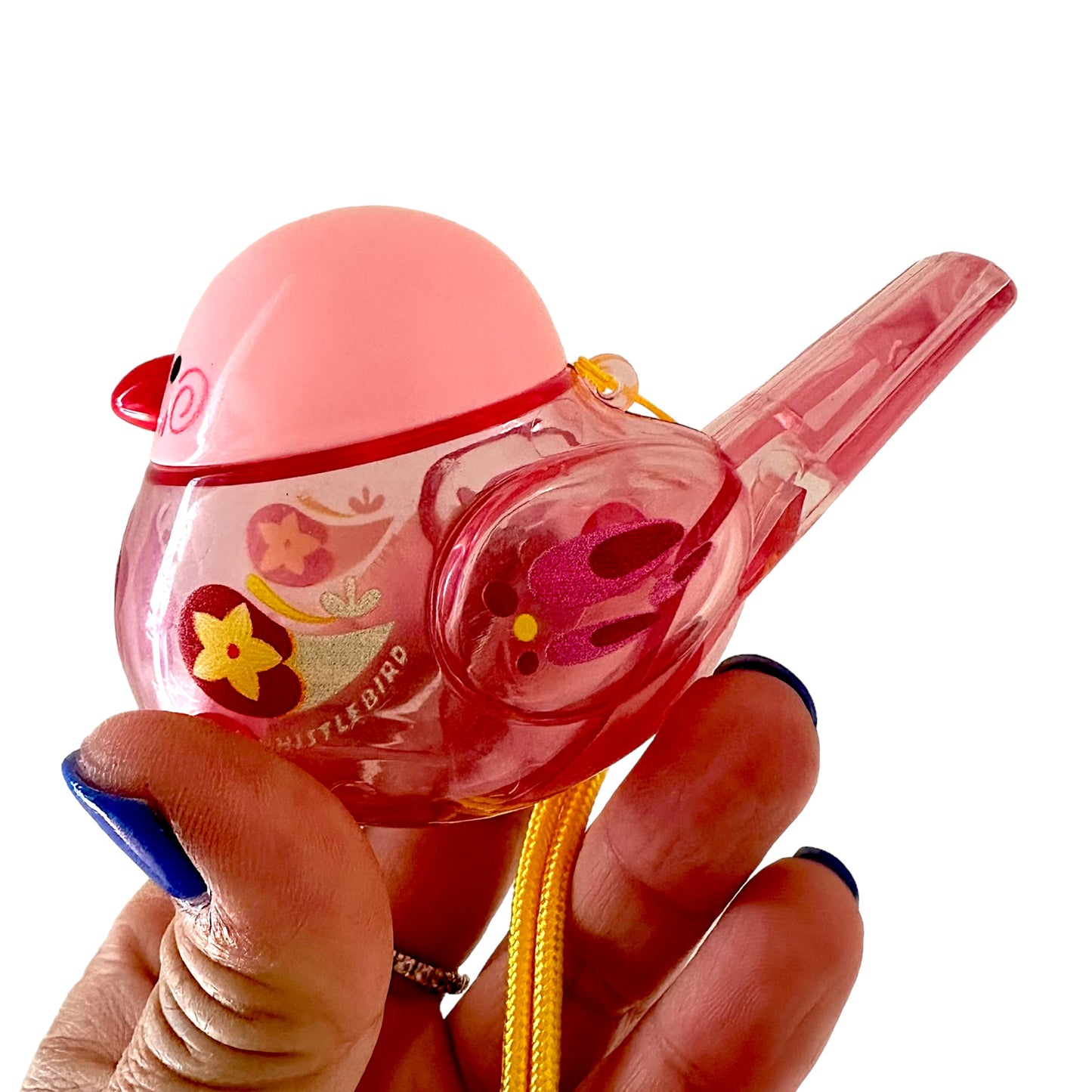 Clear Water Whistle Bird - Whimsical Water-Filled Whistle (Pink)