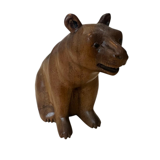 Mountain Guardian – Hand-Carved Wooden Bear Figurine