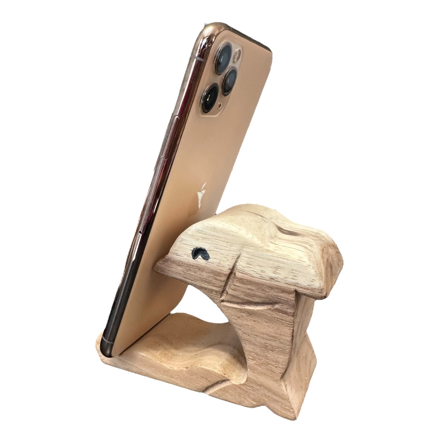Wooden Dolphin Phone Holder