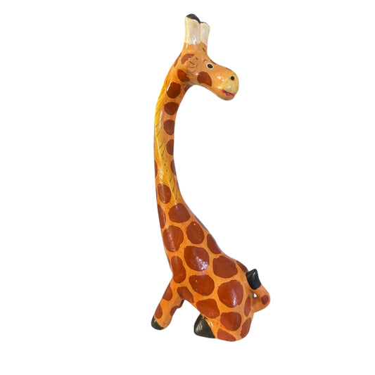Hand-Painted Wooden Giraffe Figurine – Artisan Home Décor