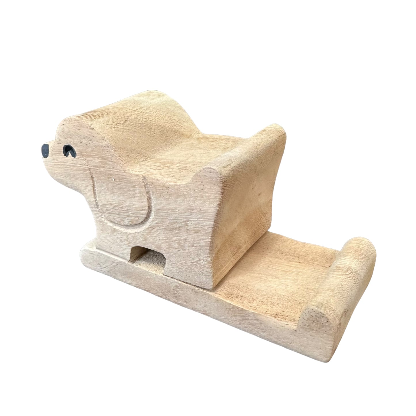 Wooden Basset Hound Phone Holder