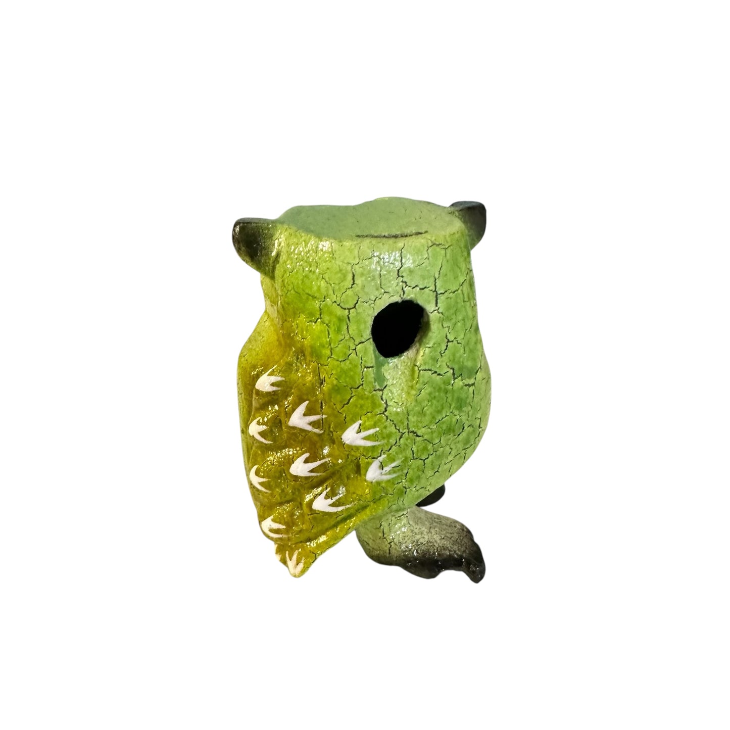 2" Green Forest Wooden Musical Whistle Owl Instrument