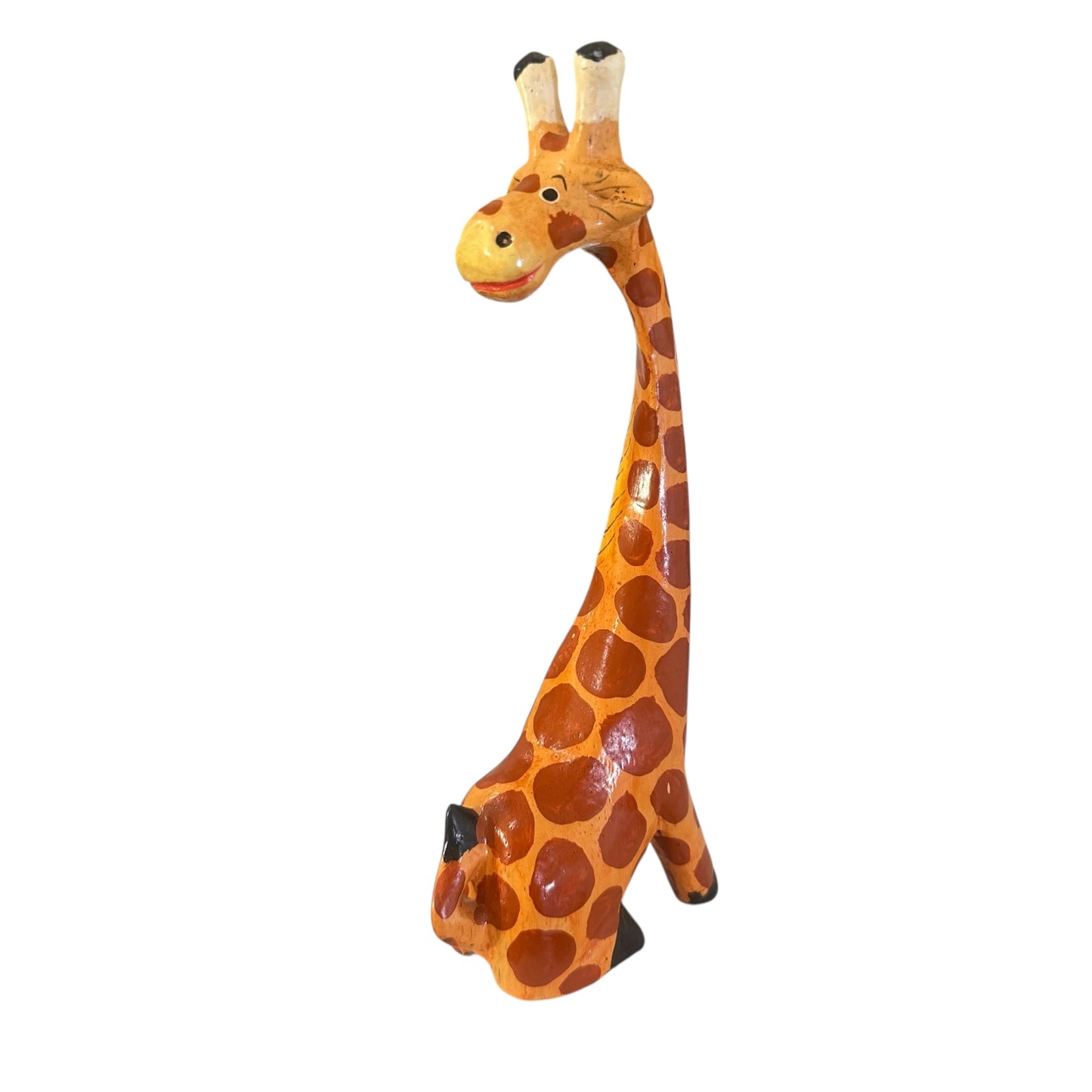 Hand-Painted Wooden Giraffe Figurine – Artisan Home Décor