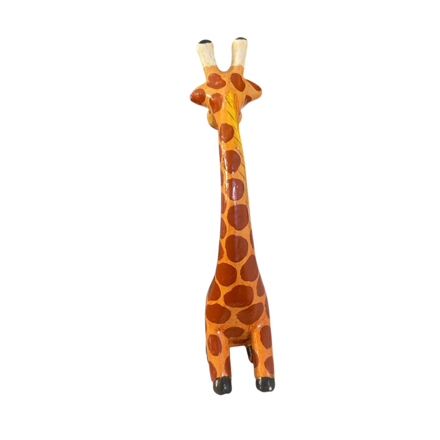 Hand-Painted Wooden Giraffe Figurine – Artisan Home Décor