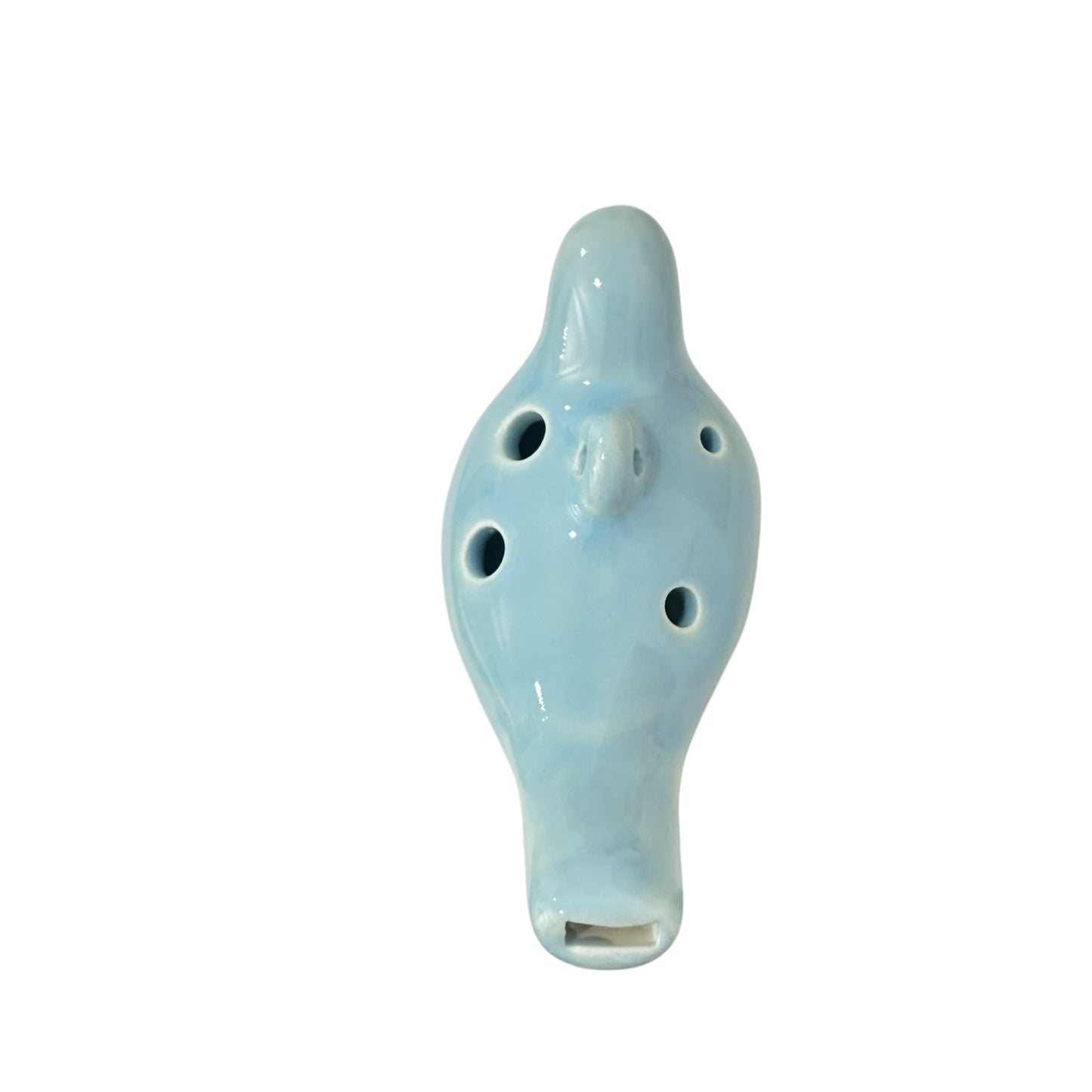 Ceramic Bird Ocarina - 6-Hole Musical Instrument - Blue