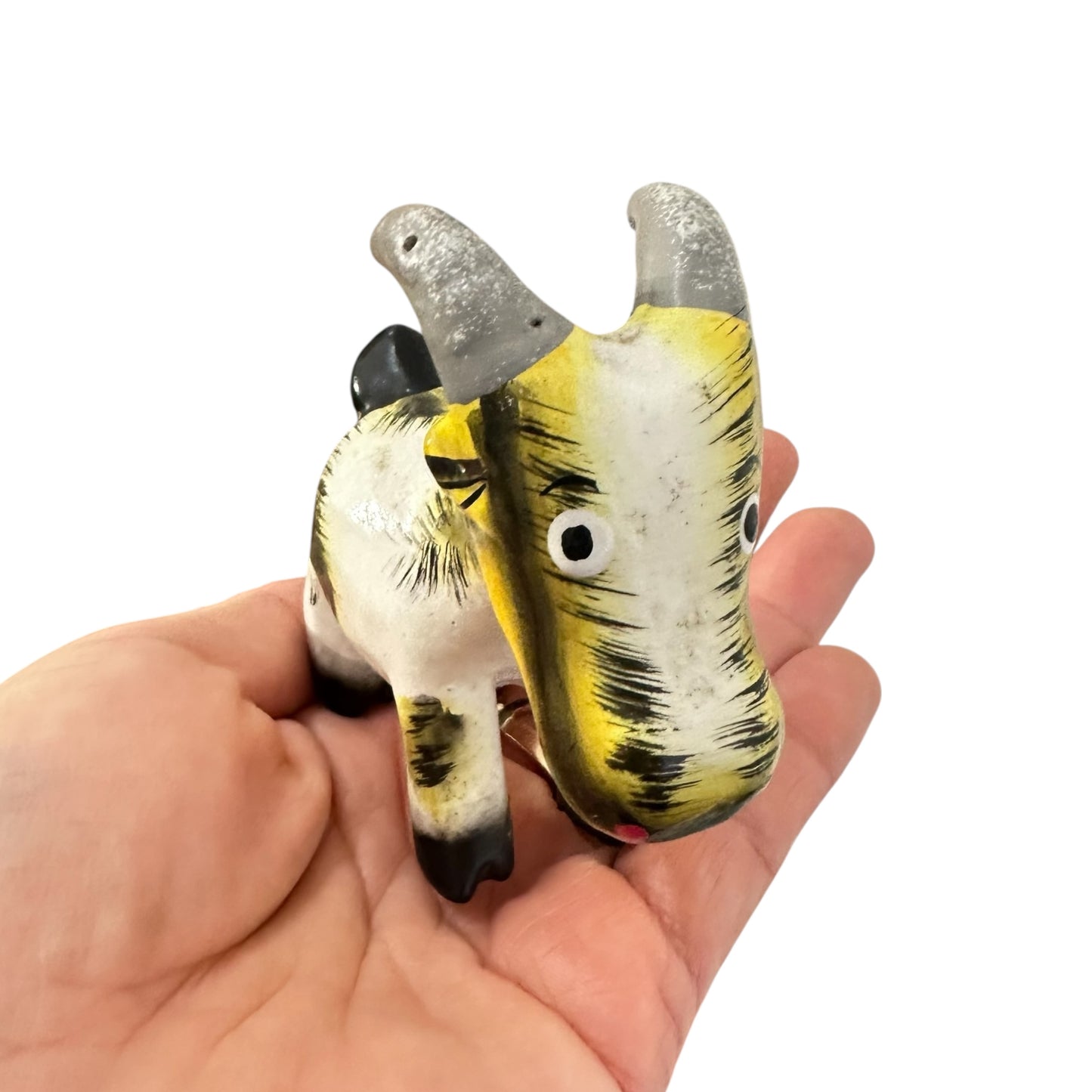 Hand-Painted Wooden Goat Figurine – Artisan Crafted