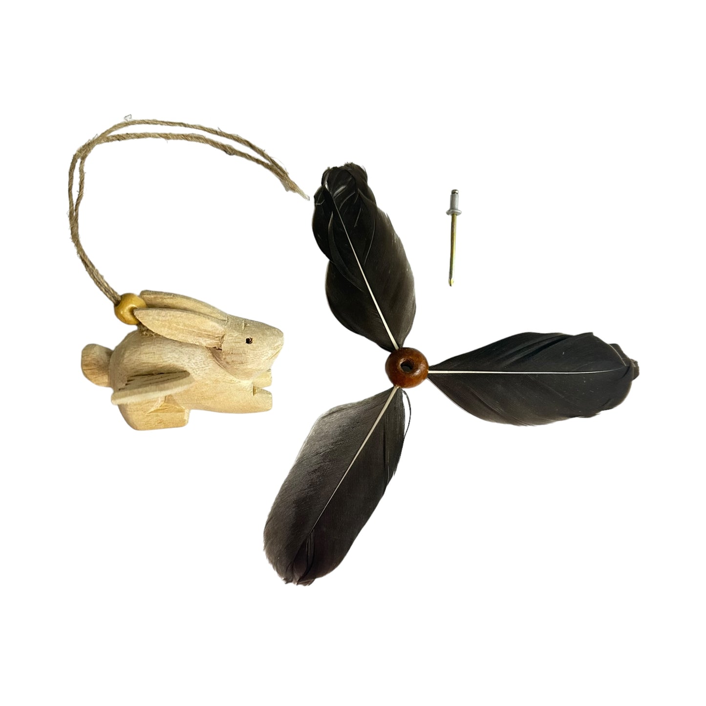 Wooden Wind Spinning Flying Rabbit