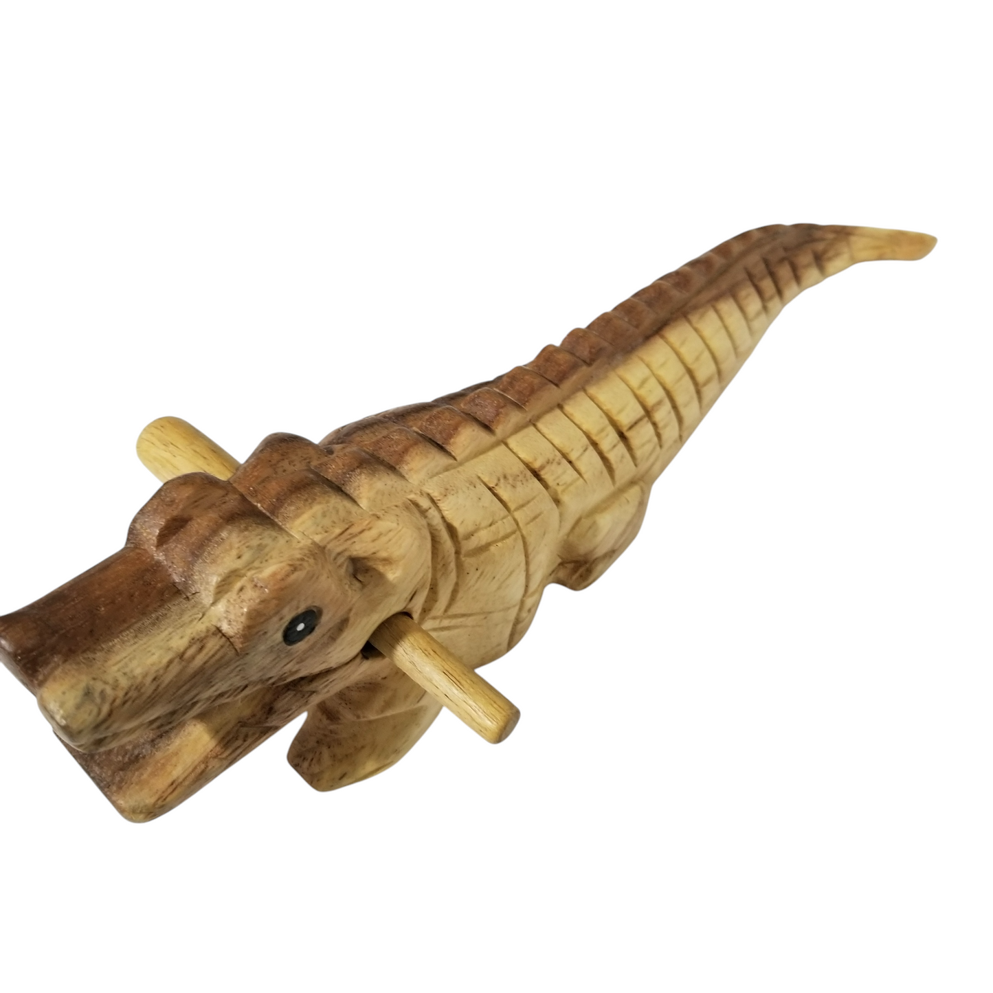 8" Wooden musical percussion intrument alligator