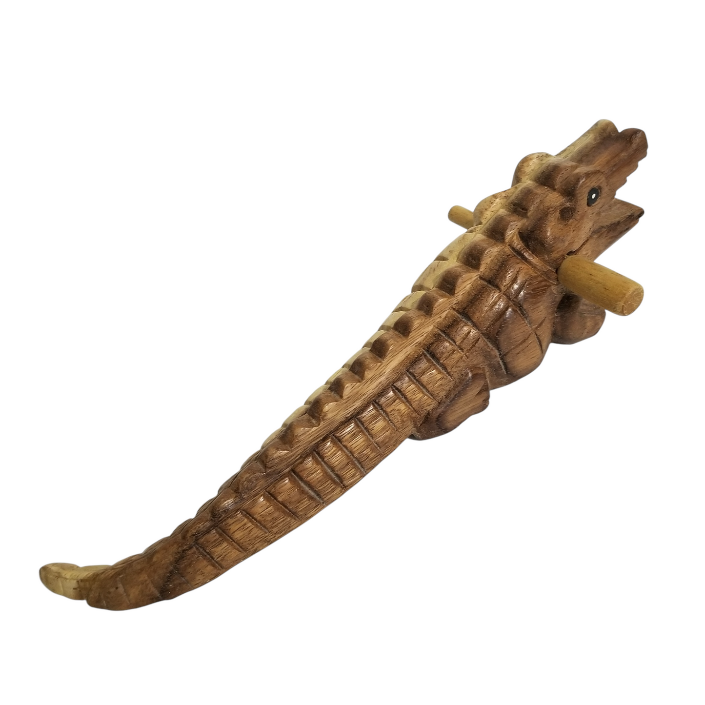 8" Wooden musical percussion intrument alligator