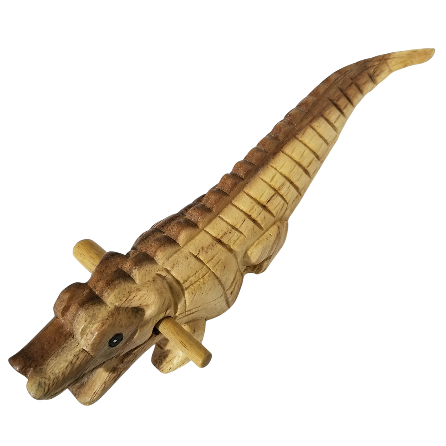 8" Wooden musical percussion intrument alligator