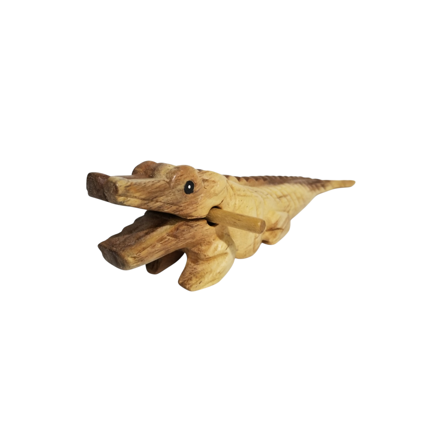 8" Wooden musical percussion intrument alligator