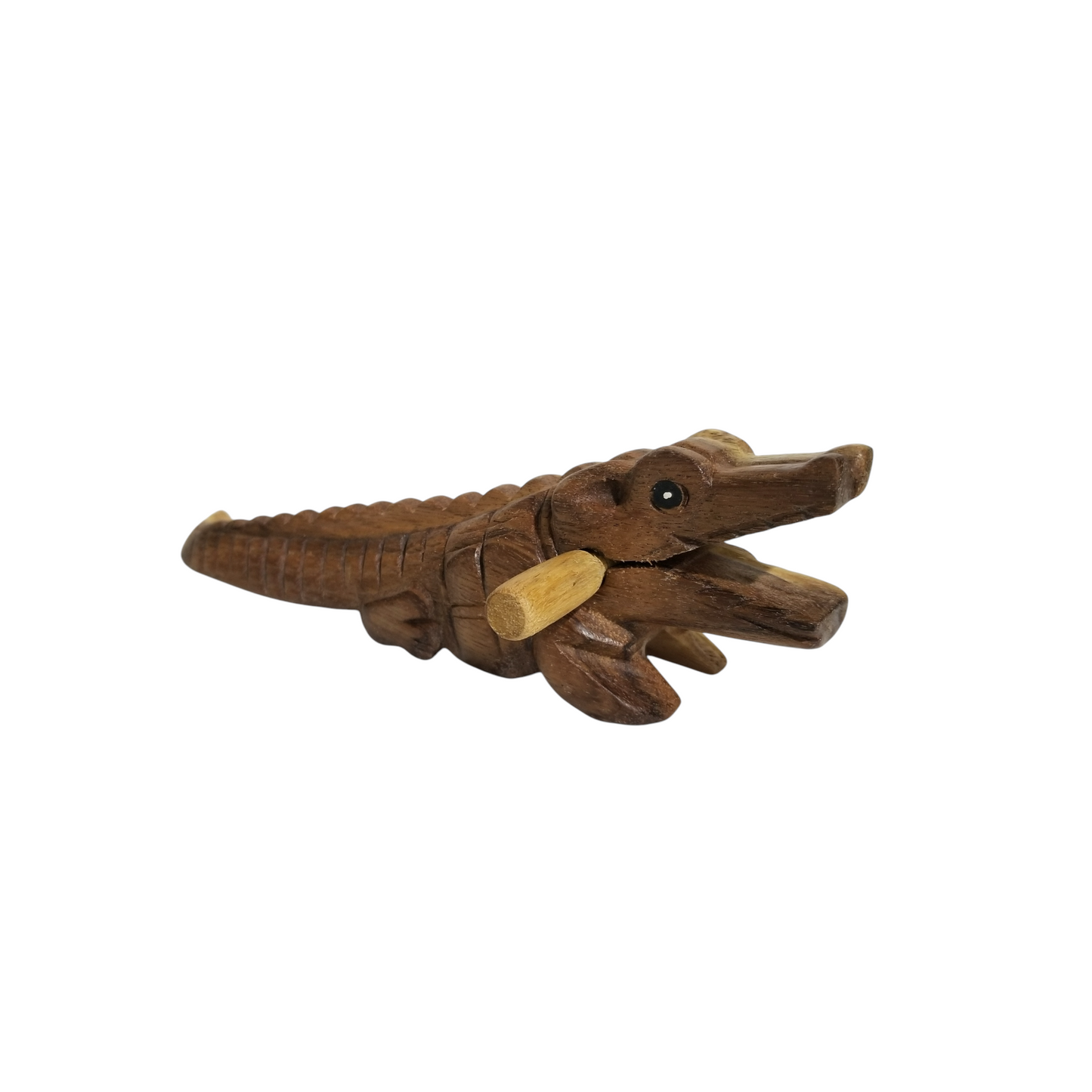 8" Wooden musical percussion intrument alligator