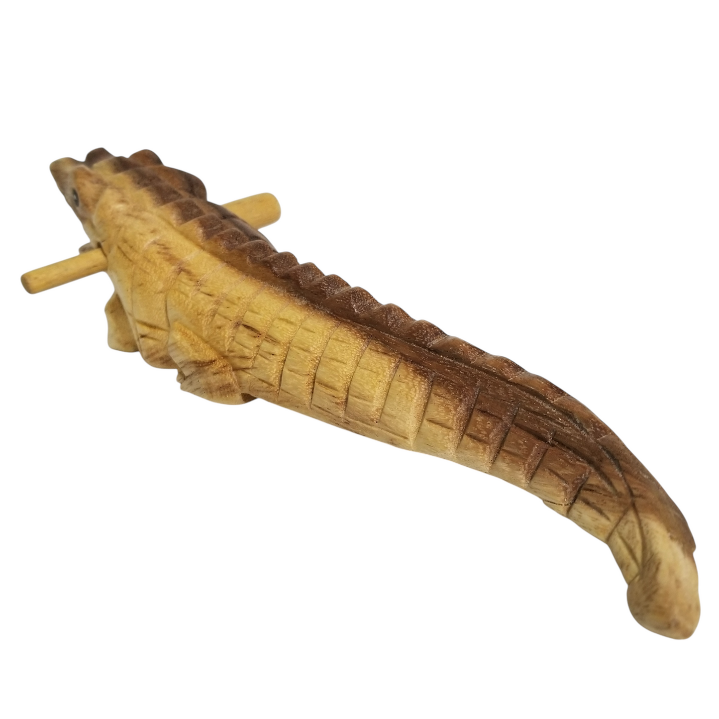 8" Wooden musical percussion intrument alligator