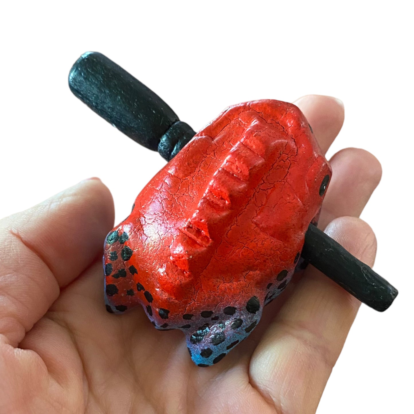 1.5" Extra Small Red Dart Wooden Musical Frog Percussion Instrument