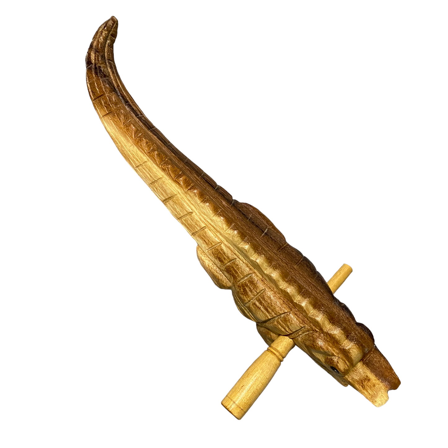 8" Wooden musical percussion intrument alligator