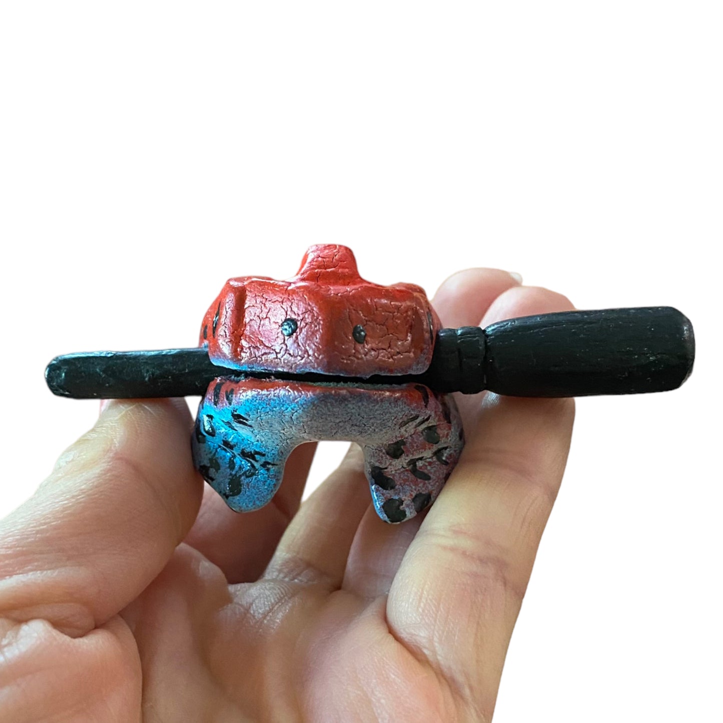 1.5" Extra Small Red Dart Wooden Musical Frog Percussion Instrument
