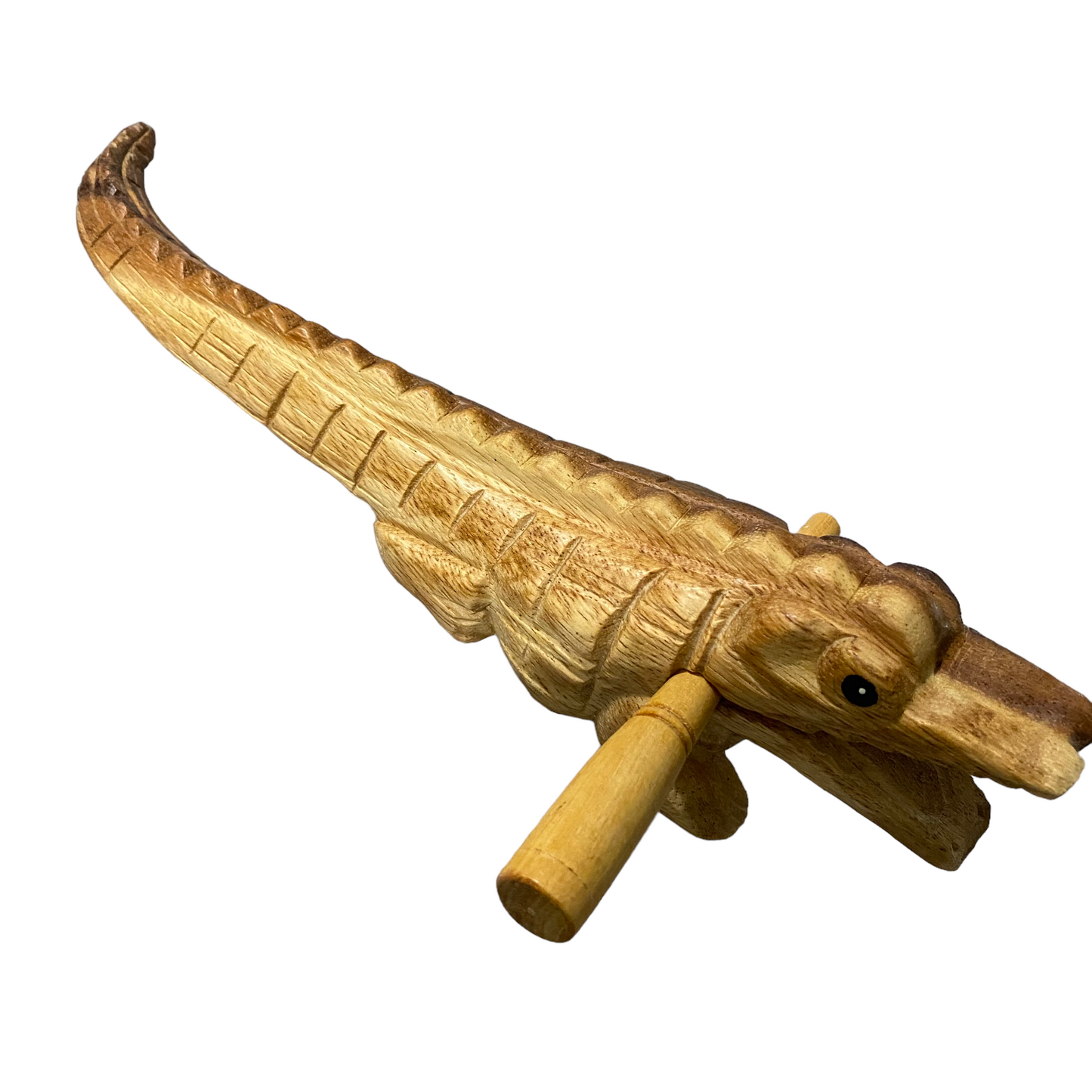 8" Wooden musical percussion intrument alligator