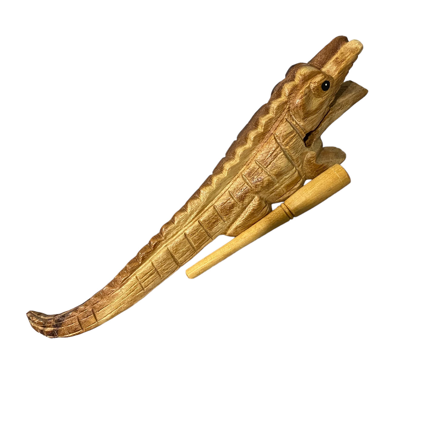 8" Wooden musical percussion intrument alligator