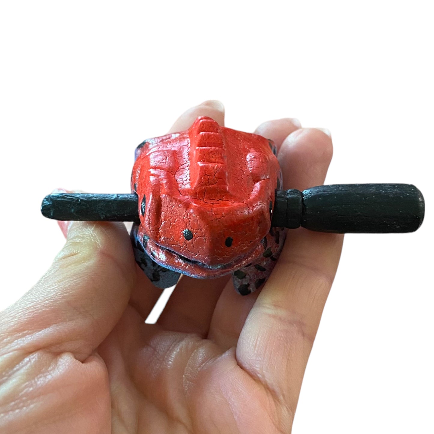 1.5" Extra Small Red Dart Wooden Musical Frog Percussion Instrument