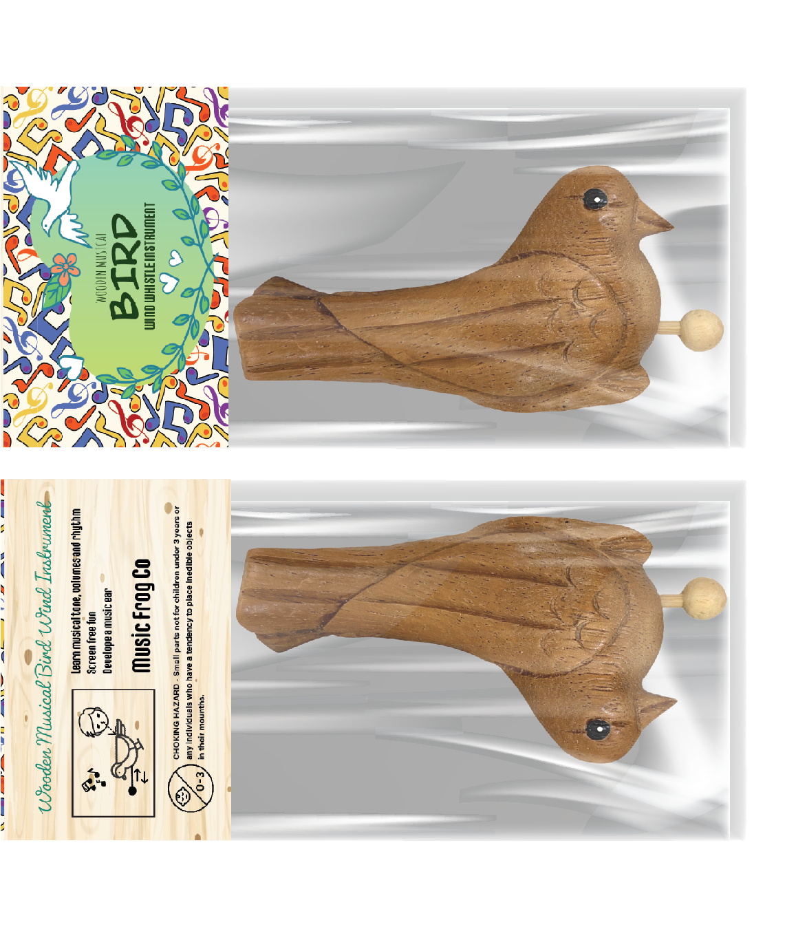 Painted Musical Whistle Bird Percussion Instrument