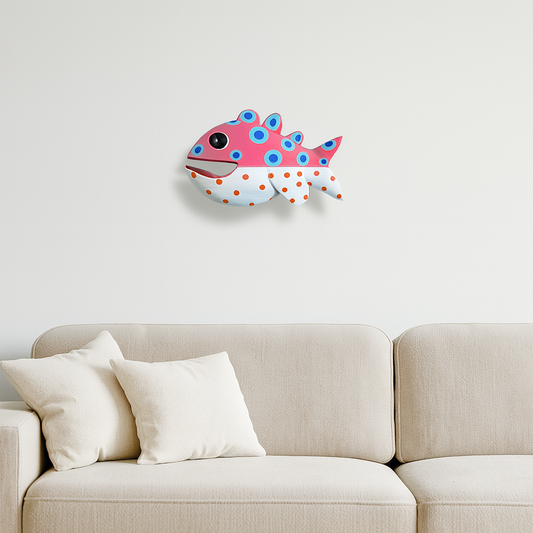 Bubble Dot Pinky Fish Wall Hanger