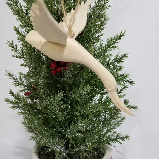 Wooden Flying Heron ornament