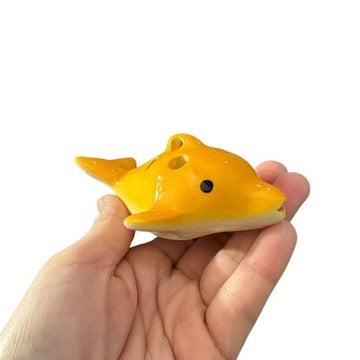 Ceramic Dolphin Ocarina Orange