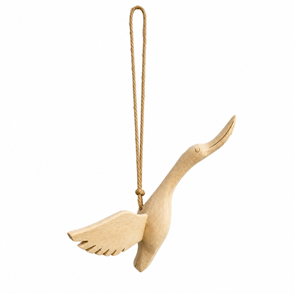 Wooden Flying Heron ornament