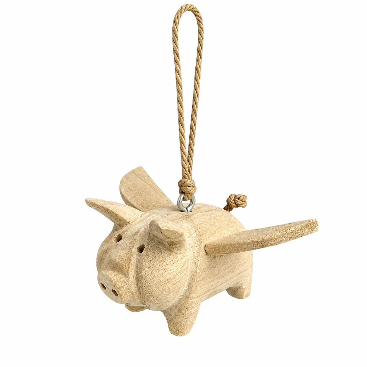 Wooden Flying Pig ornament