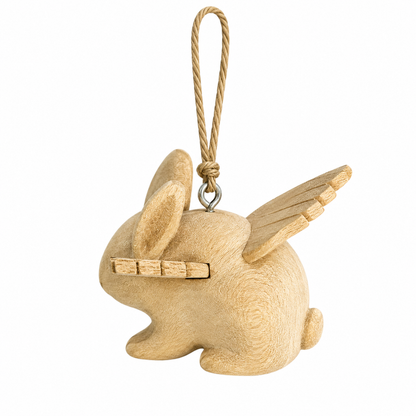 Wooden Flying Rabbit ornament