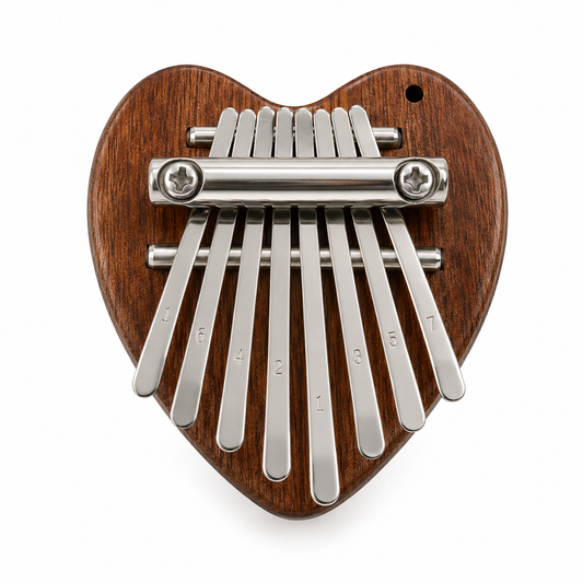 Heart-Shaped Wooden Kalimba – 8-Key Thumb Piano
