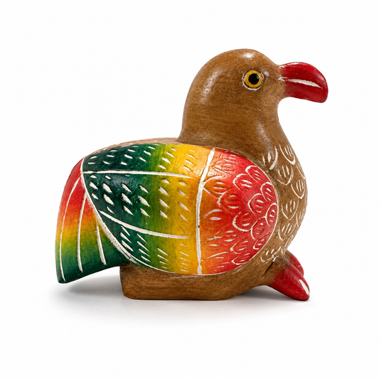 Wooden Quail Bird Figurine Decoration
