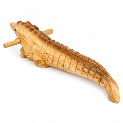 8" Wooden musical percussion intrument alligator