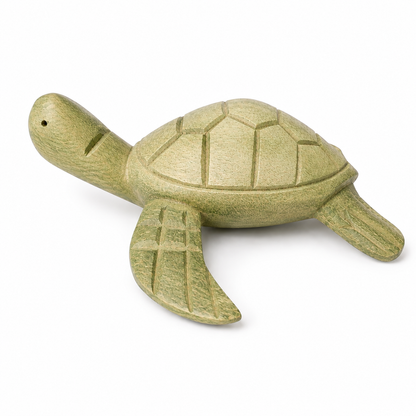Natural Wooden Musical Whistle Green Turtle Instrument