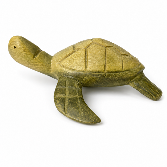 Natural Wooden Musical Whistle Green Turtle Instrument
