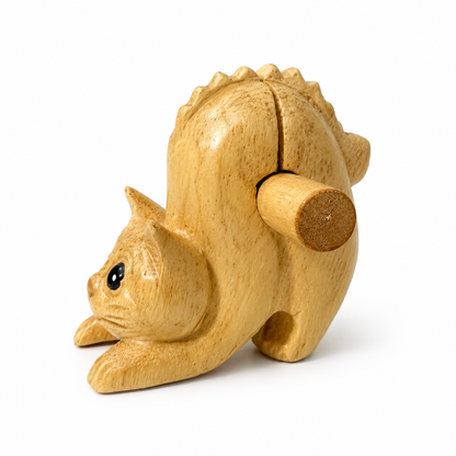 3" Wooden Cat Percussion Whistle Instrument