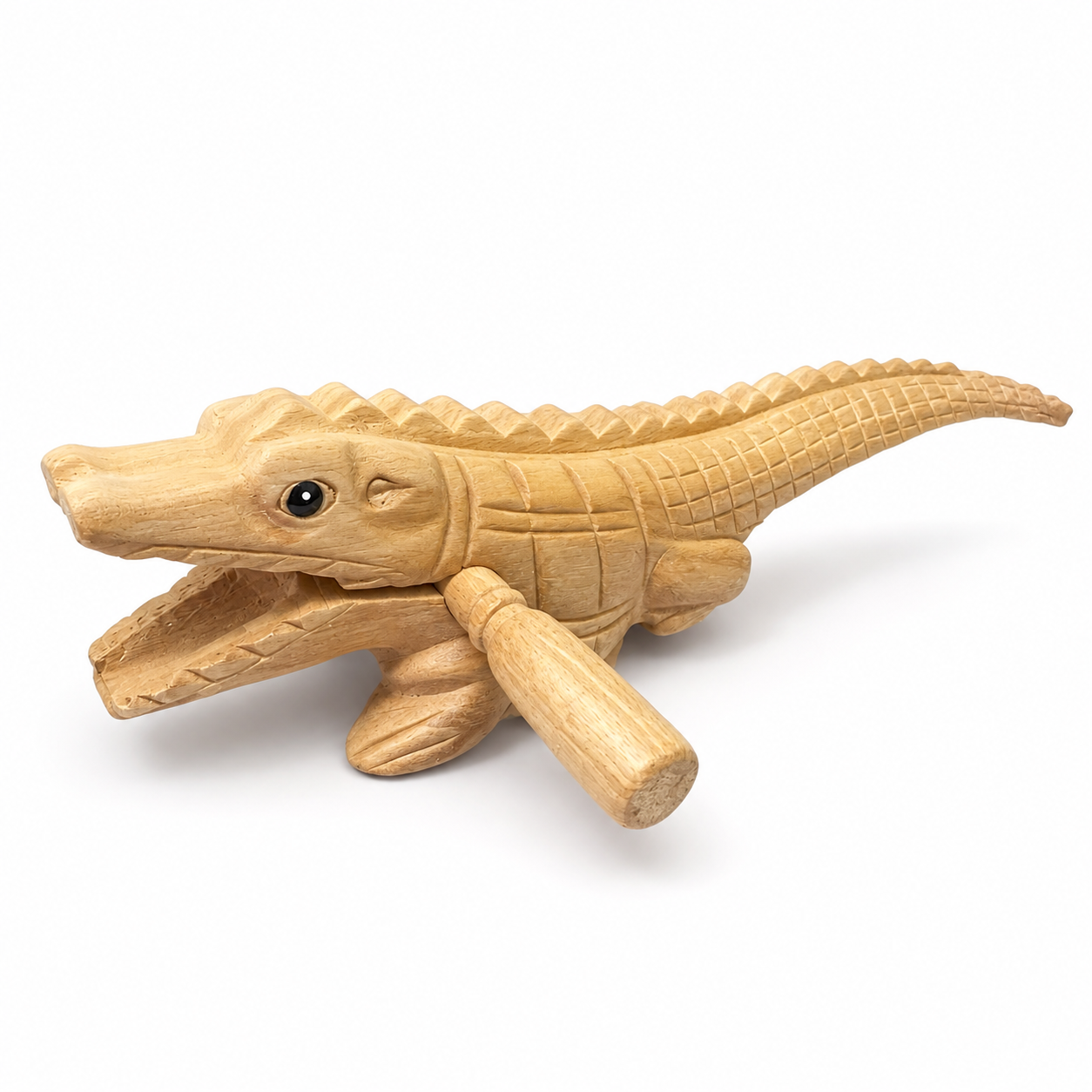 8" Wooden musical percussion intrument alligator