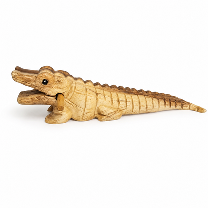 8" Wooden musical percussion intrument alligator