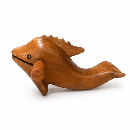 4" Oak Wooden Dolphin Whistle