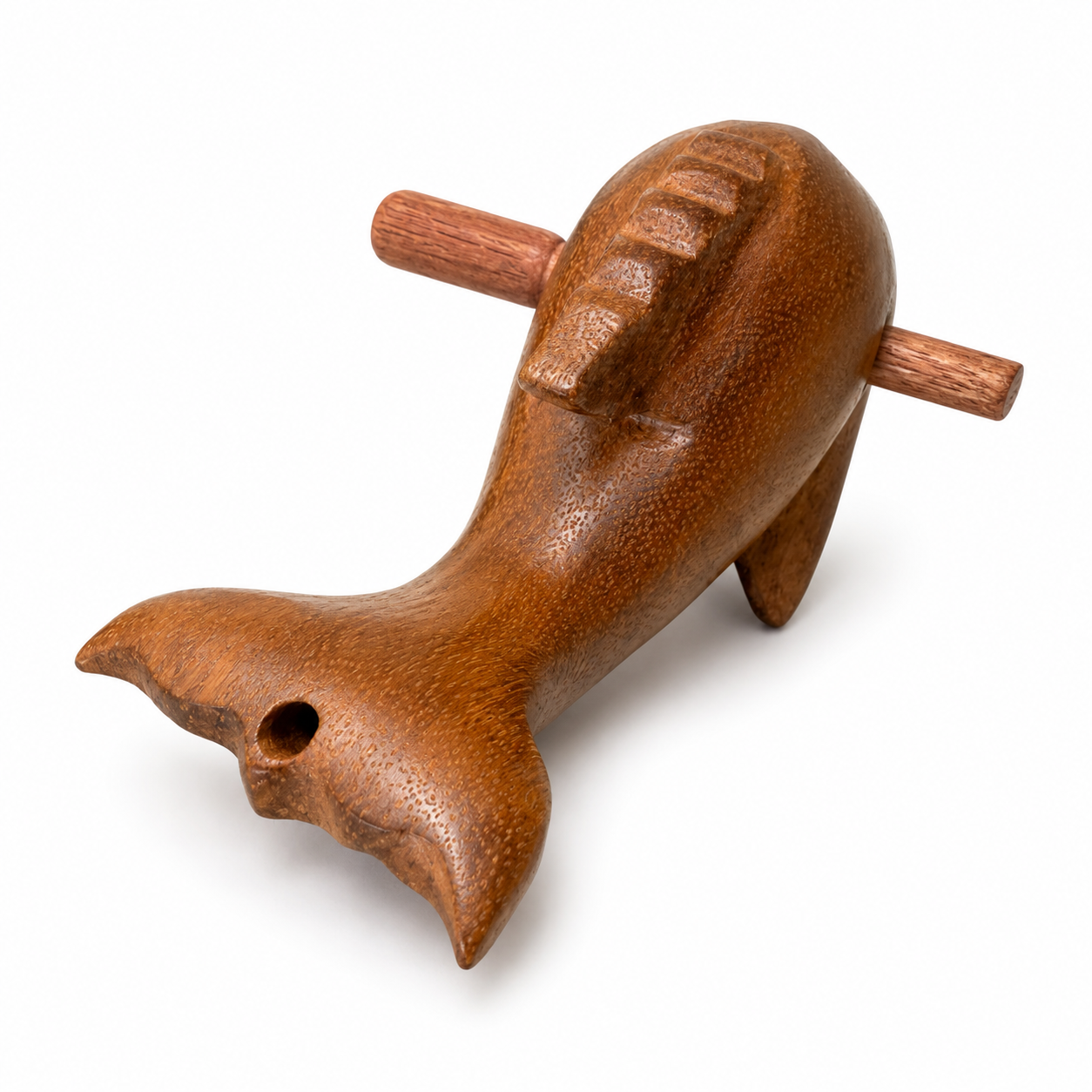 Small 3" Wooden Musical Whistle Dolphin Percussion Instrument